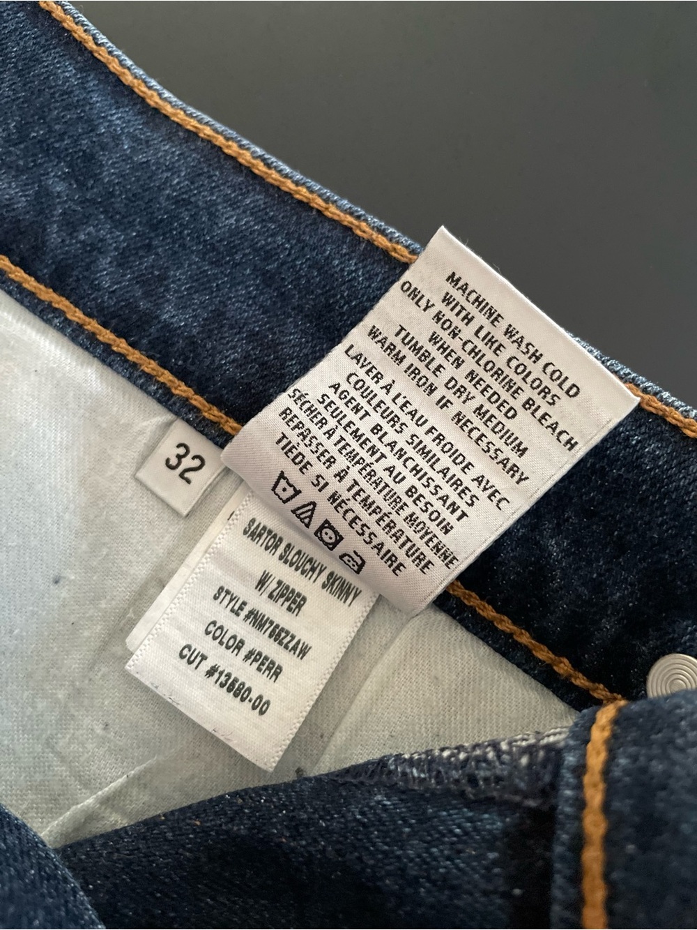 Men's Hudson Sartor slouchy, skinny jeans sz 32w 33L
